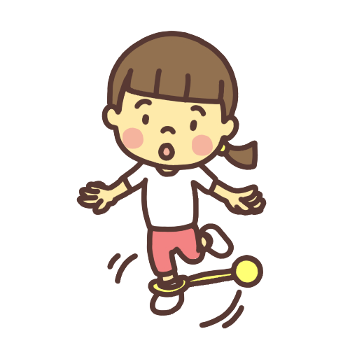 スキップジャンプをして遊ぶ子どものイラスト