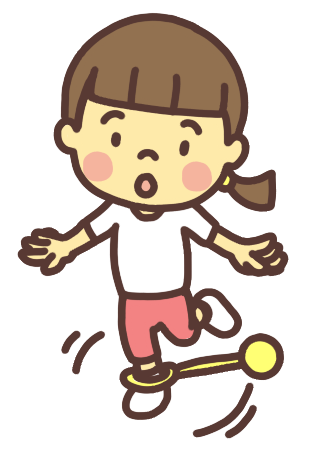スキップジャンプをして遊ぶ子どものイラスト