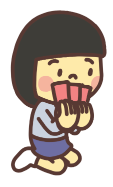 トランプのカードを持つ女の子のイラスト