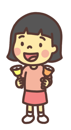 ハンドベルを演奏する女の子のイラスト