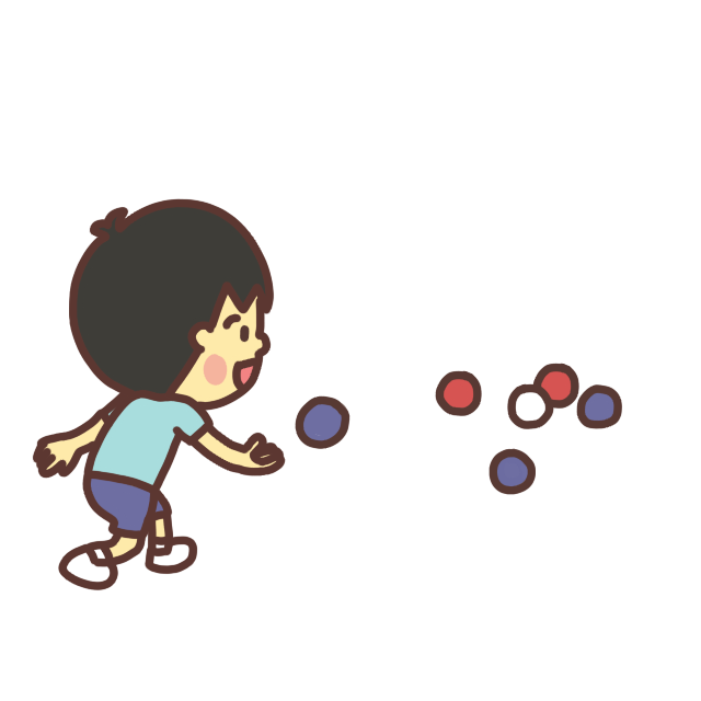 ボッチャで遊ぶ子どものイラスト