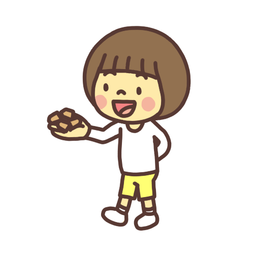 将棋のコマを乗せた子どものイラスト