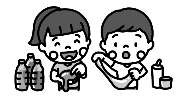 スライムを作る子どものイラスト