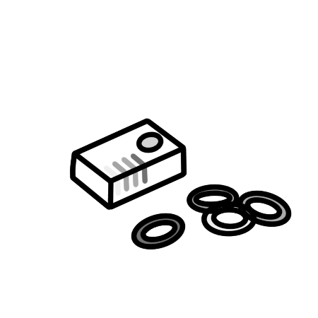 輪ゴムのイラスト 白黒