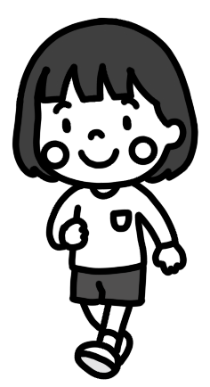 散歩をして歩く子どものイラスト