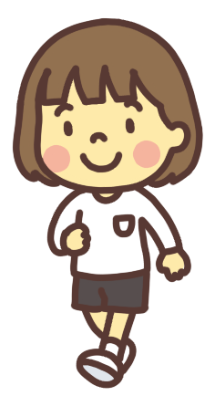 散歩をして歩く子どものイラスト