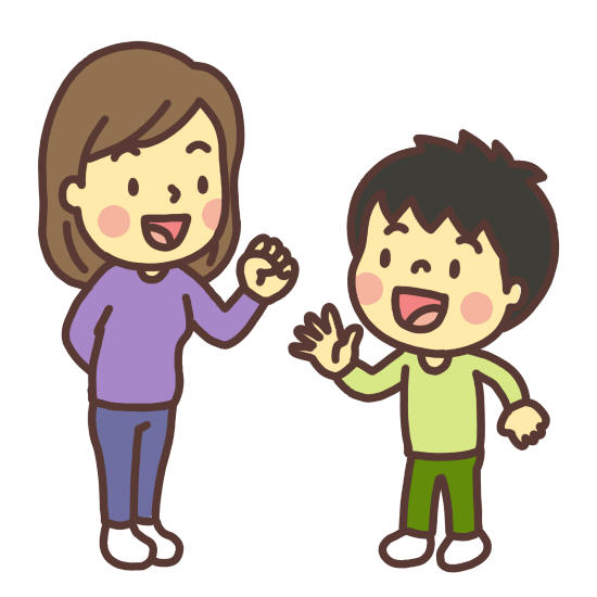 じゃんけんをする大人と子どものイラスト