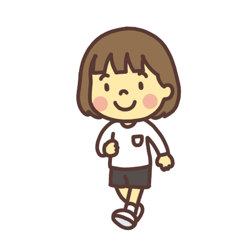 散歩をして歩く子どものイラスト