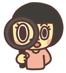 虫眼鏡を覗く子どものイラスト 上半身 驚き