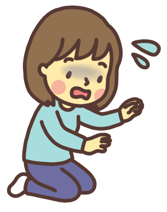 慌てる母親のイラスト