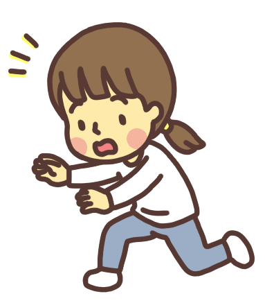 慌てる女性のイラスト