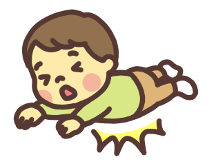 転ぶ幼児のイラスト