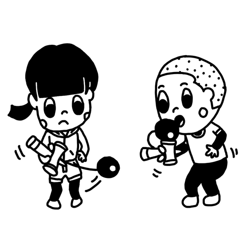 けん玉で遊ぶ子どものイラスト イラストバンク 白黒ヤギ支店
