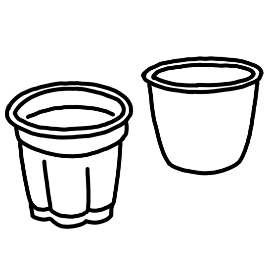 プリンのカップのイラスト 白黒イラストのフリー素材集 イラストバンク モノクロ支店